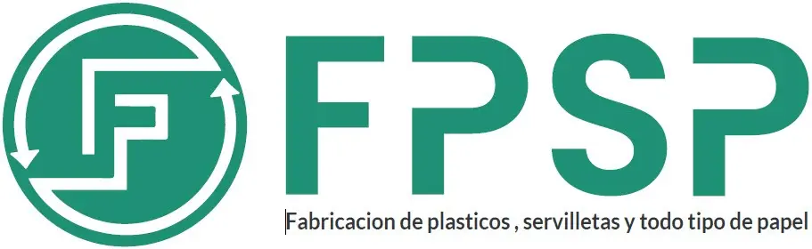 FPSP – Fabricación de plásticos y papel FPSP logo with green circular arrows and the text "Fabricación de plásticos, servilletas y todo tipo de papel"