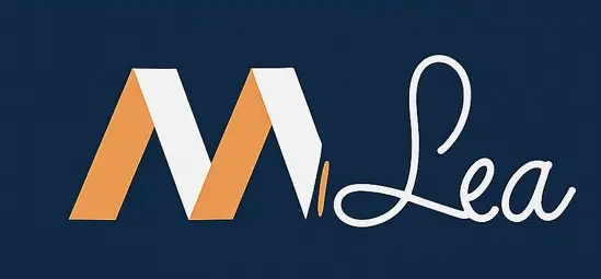 MiLea – Elegant branding with modern typography MiLea logo with stylized orange and white "M"